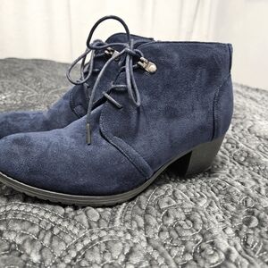 VJH Confort Navy Suede Ankle Boots